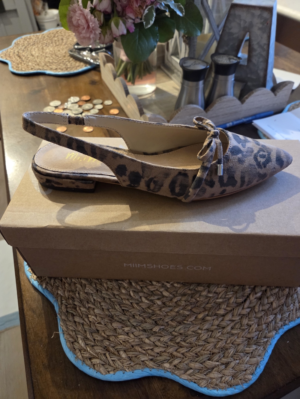 Mi.iM Leopard Print Slingback Flat - Brown